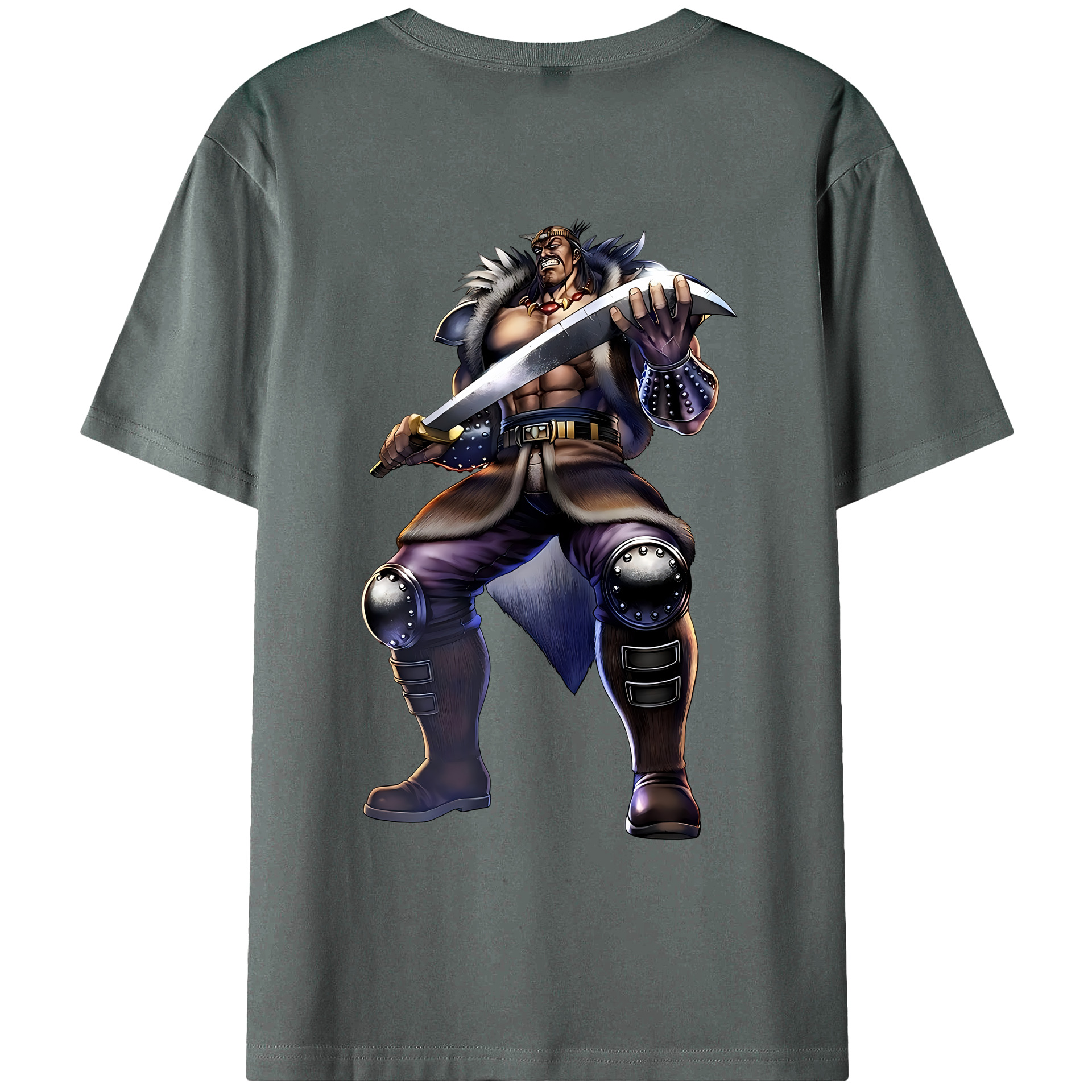 （画像用） 北斗の拳 Fist of the North Star 綿100％ メンズ半袖Tシャツ（バックプリント） 通気性
